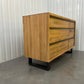 Oak Furnitureland Natural Solid Oak & Metal 6 Drawer Chest, MAINE Range RRP £699
