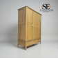 Light Natural Solid Oak Triple Wardrobe with Full-Size Mirror, Newton Range From Oak Furnitureland RRP £1599