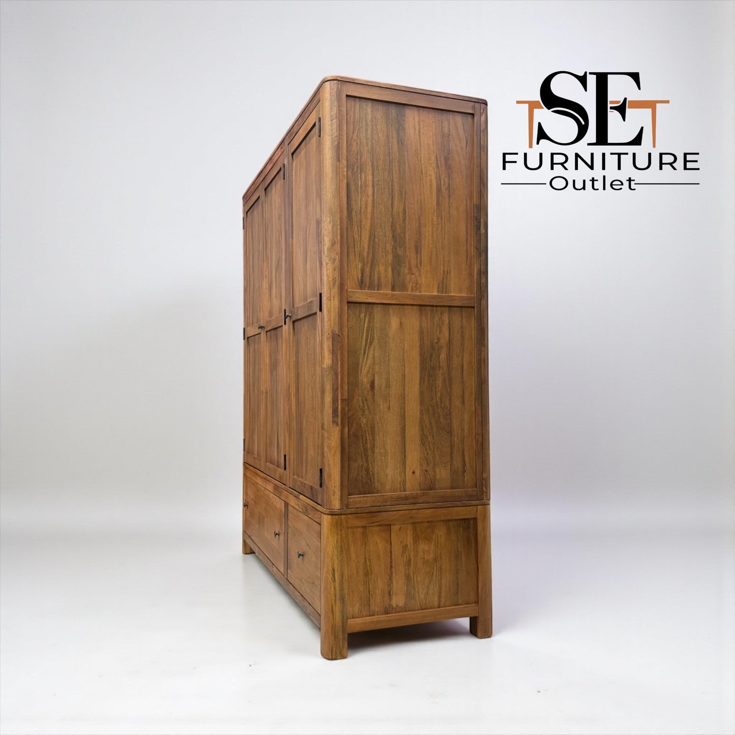 Natural Solid Mango Wood Triple Wardrobe Noah Range From Oak Furnitureland RRP £1699