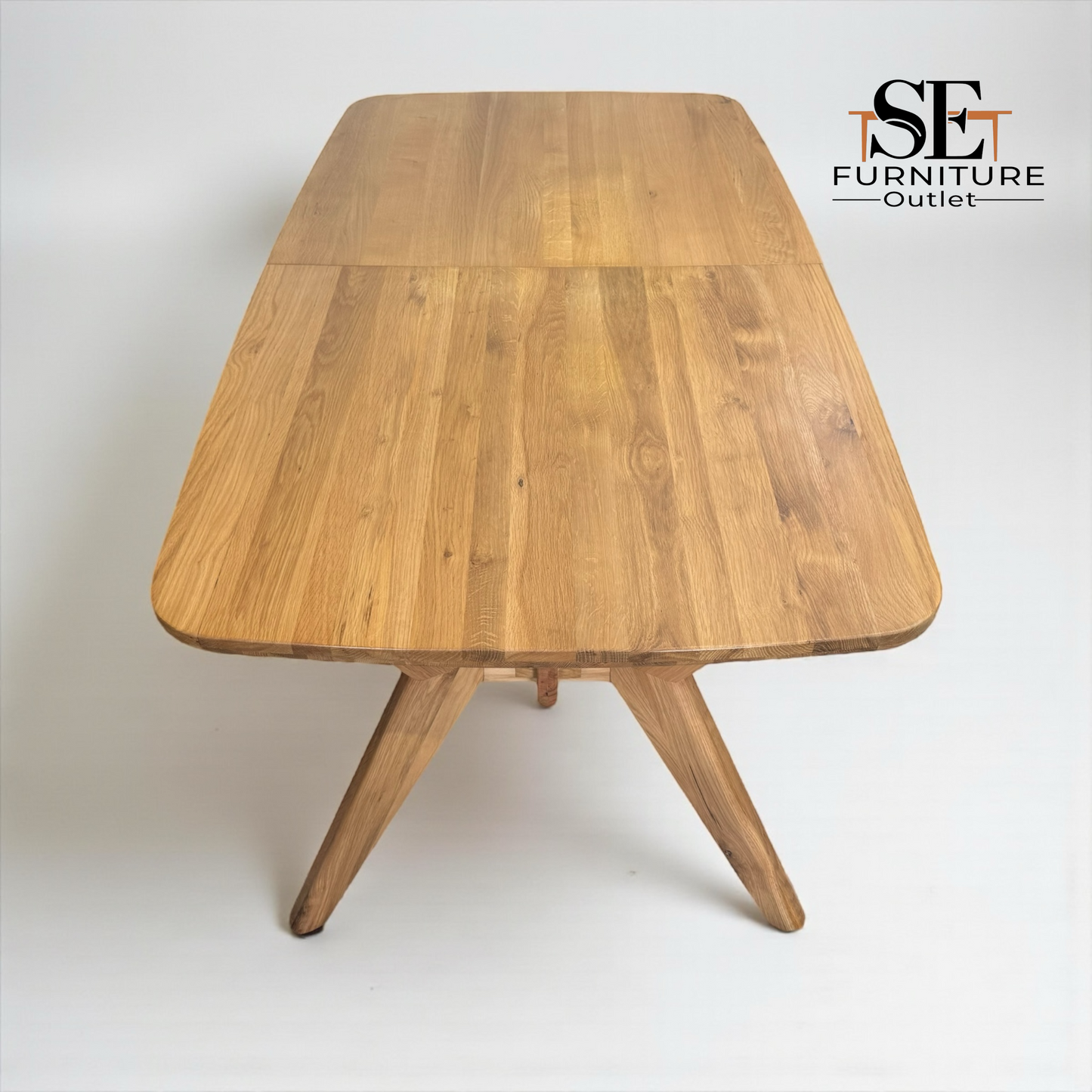 Natural Solid Oak Extending Dining Table, 6 to 10 Seater Bentley Range From Oak Furnitureland RRP £1079