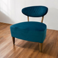 Sea Green Velvet Fabric Casual Chair With Solid Oak Frame RRP £589