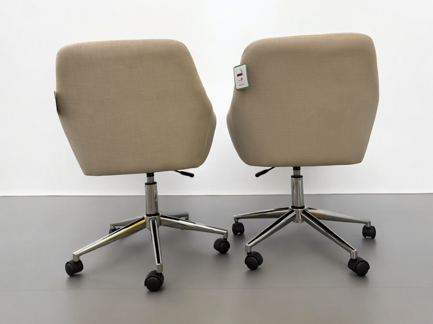 Cotswold Company Upholstered Office Chairs Stone Linen With Stylish Chrome Base RRP £358