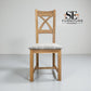 Set of 6 Cross Back Natural Oak Dining Chairs, From Oak Furnitureland RRP £200 Each