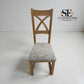 Set of 6 Cross Back Natural Oak Dining Chairs, From Oak Furnitureland RRP £200 Each