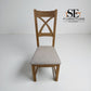 Set of 6 Cross Back Natural Oak Dining Chairs, From Oak Furnitureland RRP £200 Each