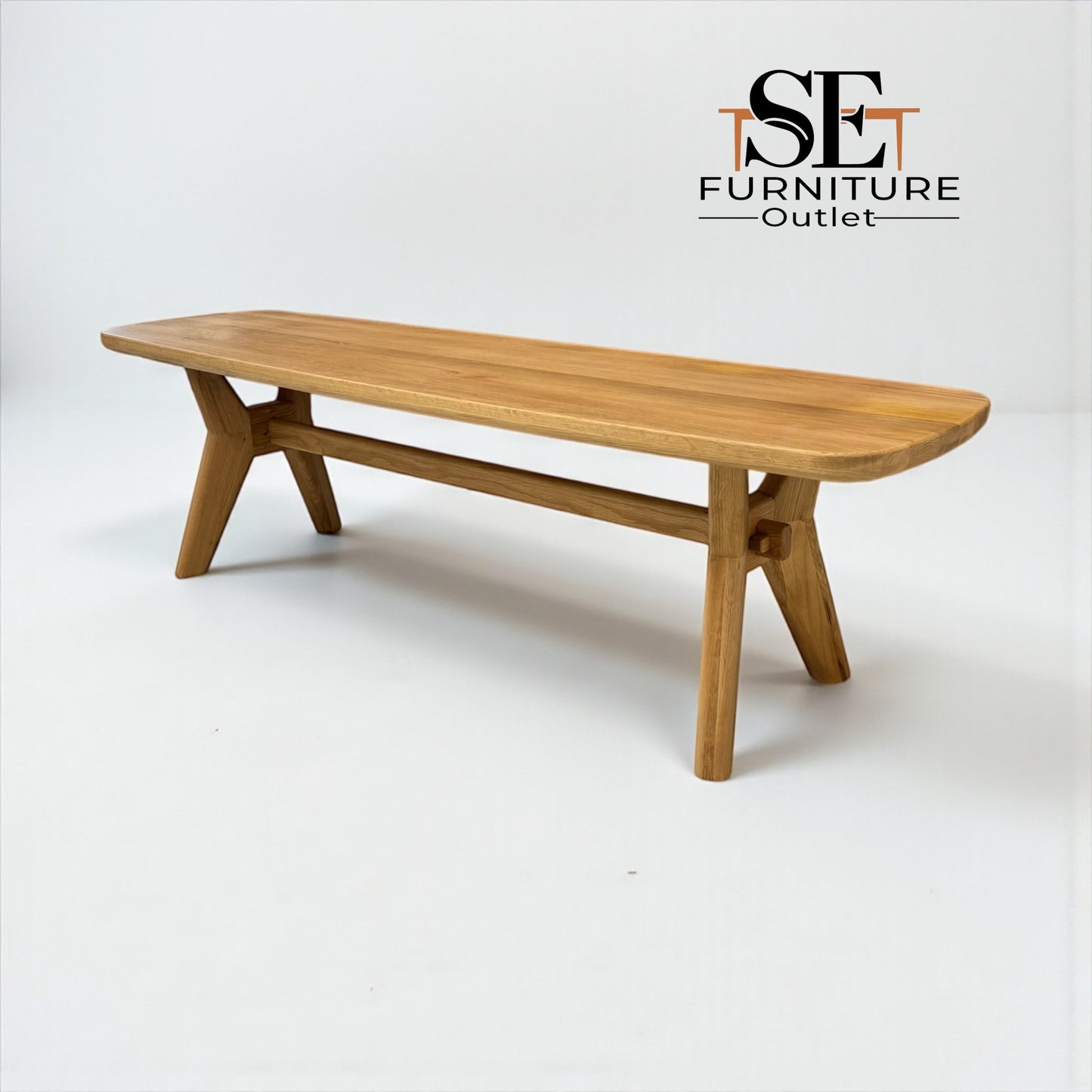 Natural Solid Oak Dining Bench Bentley Range From Oak Furnitureland RRP £500