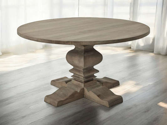 COPGROVE COLLECTION ROUND PEDESTAL SOLID WOOD FRENCH STYLE DINING TABLE