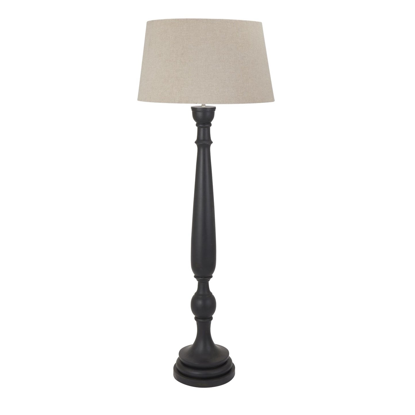 DELANEY GREY DROPLET FLOOR LAMP WITH LINEN SHADE