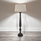 DELANEY GREY DROPLET FLOOR LAMP WITH LINEN SHADE