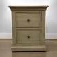 Oak Furnitureland Weathered Oak 2 Drawer Bedside Table Burleigh Range RRP £299