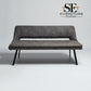 Set of 2 Black Metal & Dark Grey Fabric Bench Nico Range From Oak Furnitureland RRP £800 Each