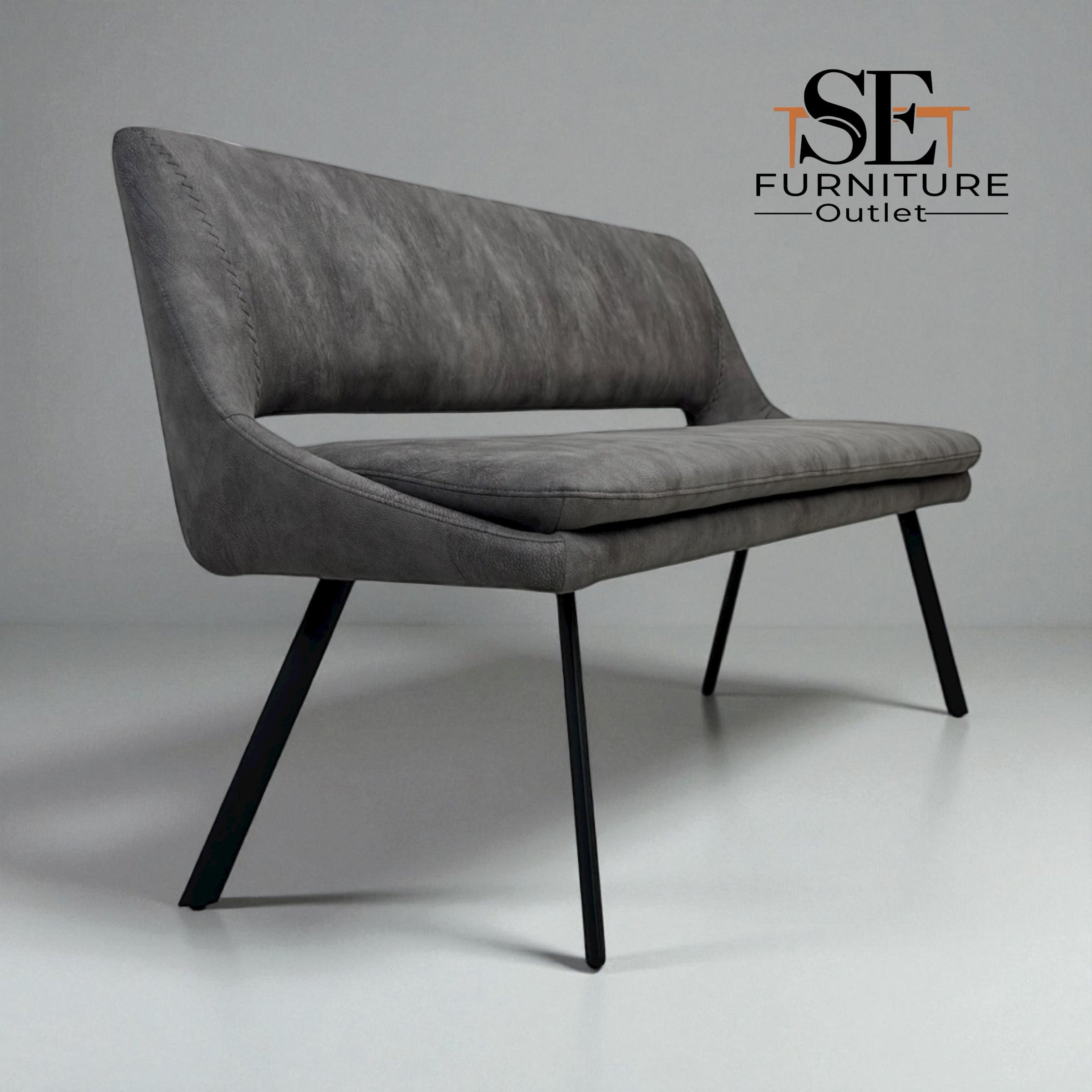 Dark Grey Fabric Bench | Nico Range – SE Furniture Outlet