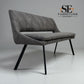 Black Metal & Dark Grey Fabric Bench Nico Range From Oak Furnitureland RRP £800