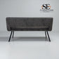 Black Metal & Dark Grey Fabric Bench Nico Range From Oak Furnitureland RRP £800