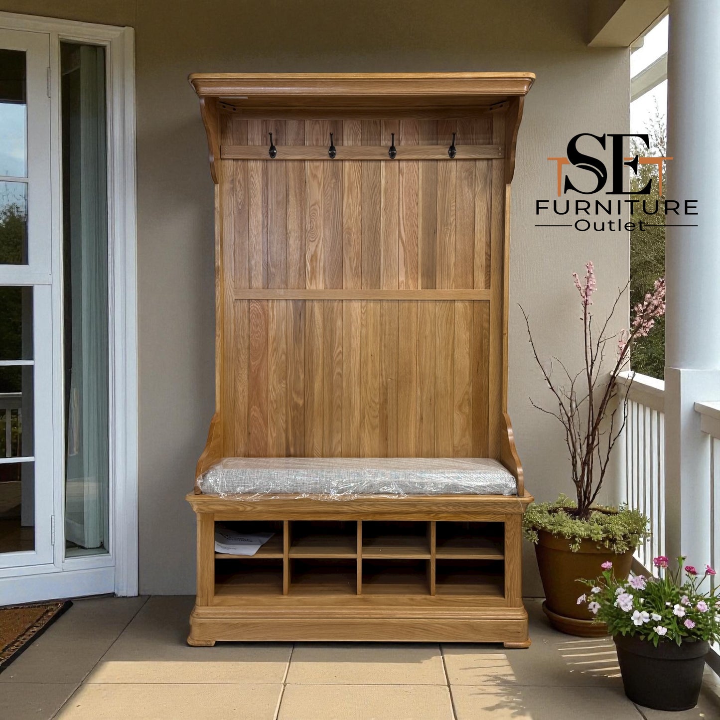 Natural Solid Oak Hallway Unit Canterbury Range From Oak Furnitureland RRP £829