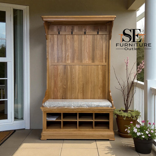 Natural Solid Oak Hallway Unit Canterbury Range From Oak Furnitureland RRP £829