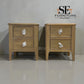 Light Natural Solid Oak 2 Drawer Bedside Tables Newton Range From Oak Furnitureland RRP £498