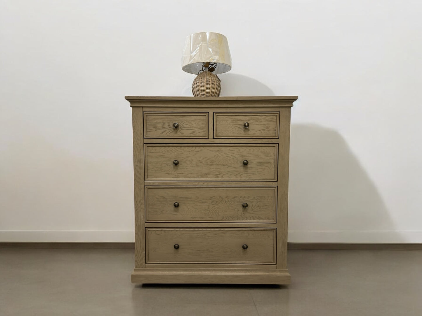 Oak Furnitureland Weathered Oak 5 Drawer Chest, Burleigh Range RRP £599