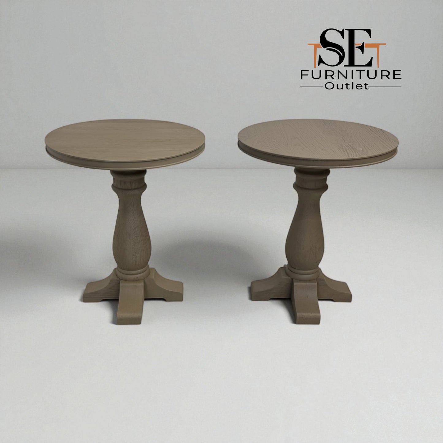 Weathered Oak Pedestal Side Table Burleigh Range From Oak Furnitureland