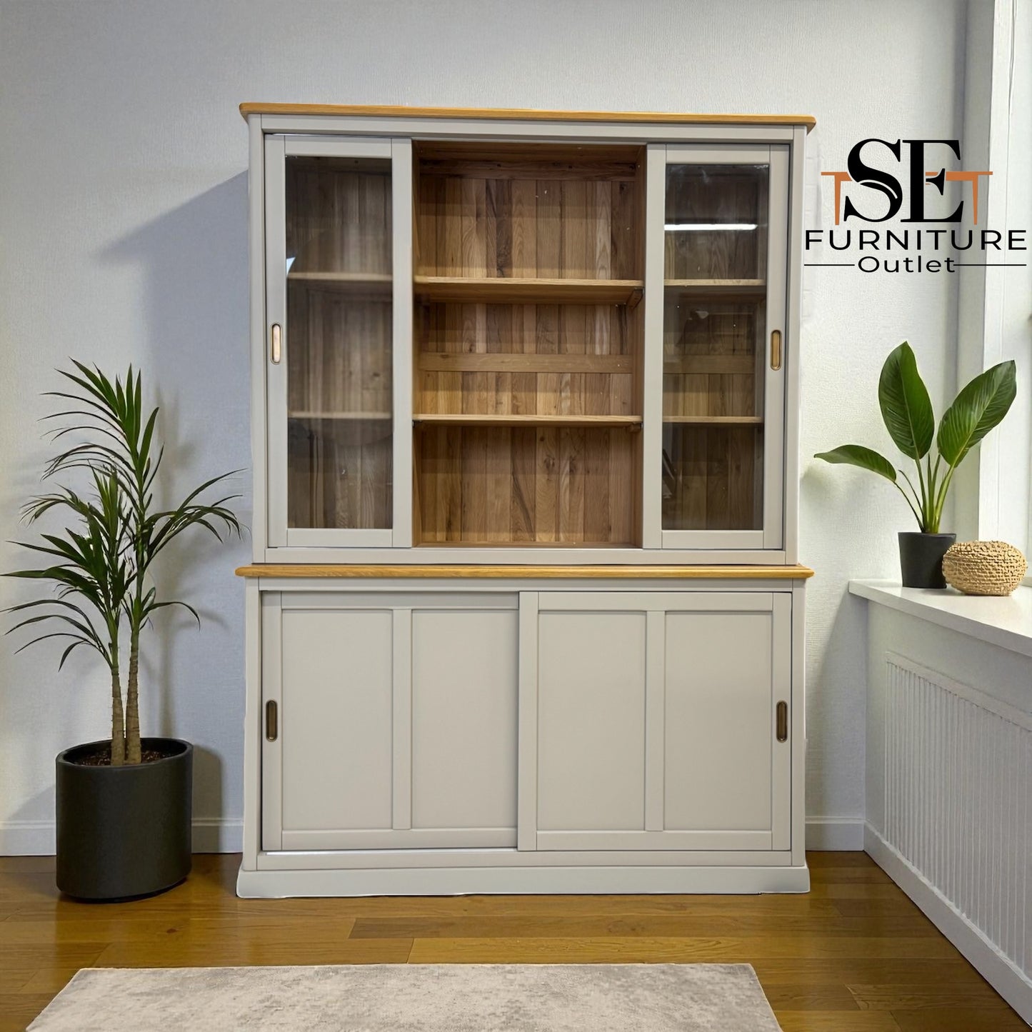 Natural Solid Oak & Painted Large Dresser Henley Range From Oak Furnitureland RRP £1389