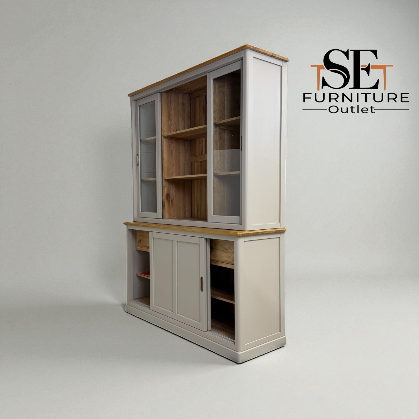 Natural Solid Oak & Painted Large Dresser Henley Range From Oak Furnitureland RRP £1389