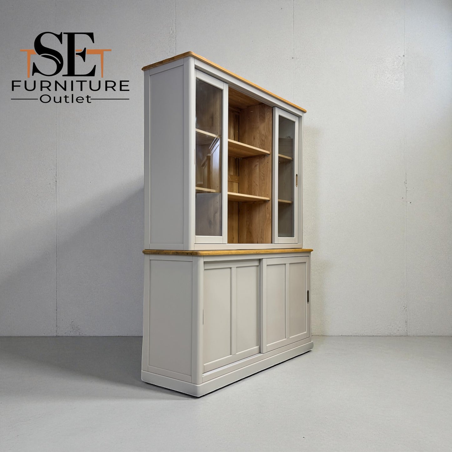 Natural Solid Oak & Painted Large Dresser Henley Range From Oak Furnitureland RRP £1389