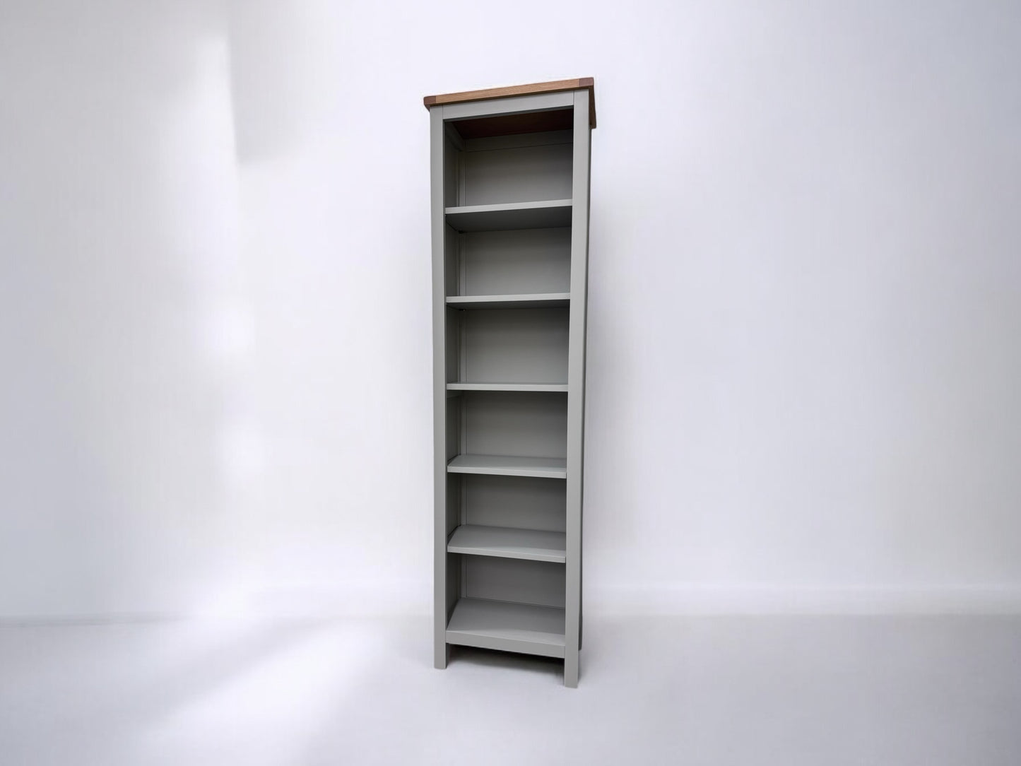 Cotswold Company Solid Wooden Frame & Grey Painted Slim Bookcase