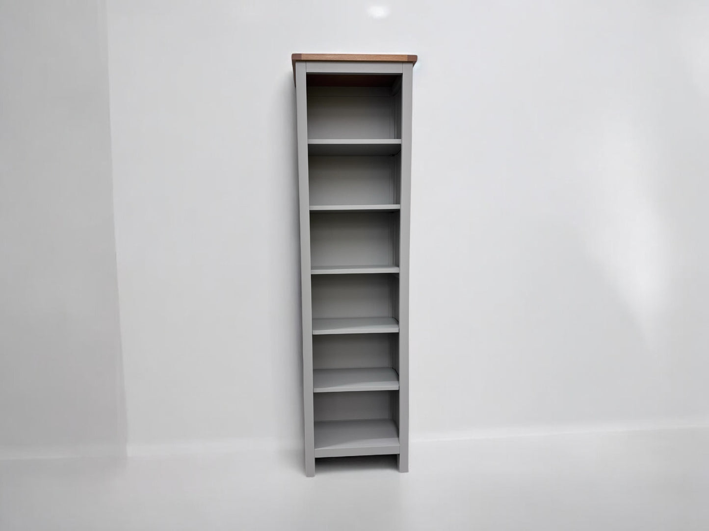 Cotswold Company Solid Wooden Frame & Grey Painted Slim Bookcase