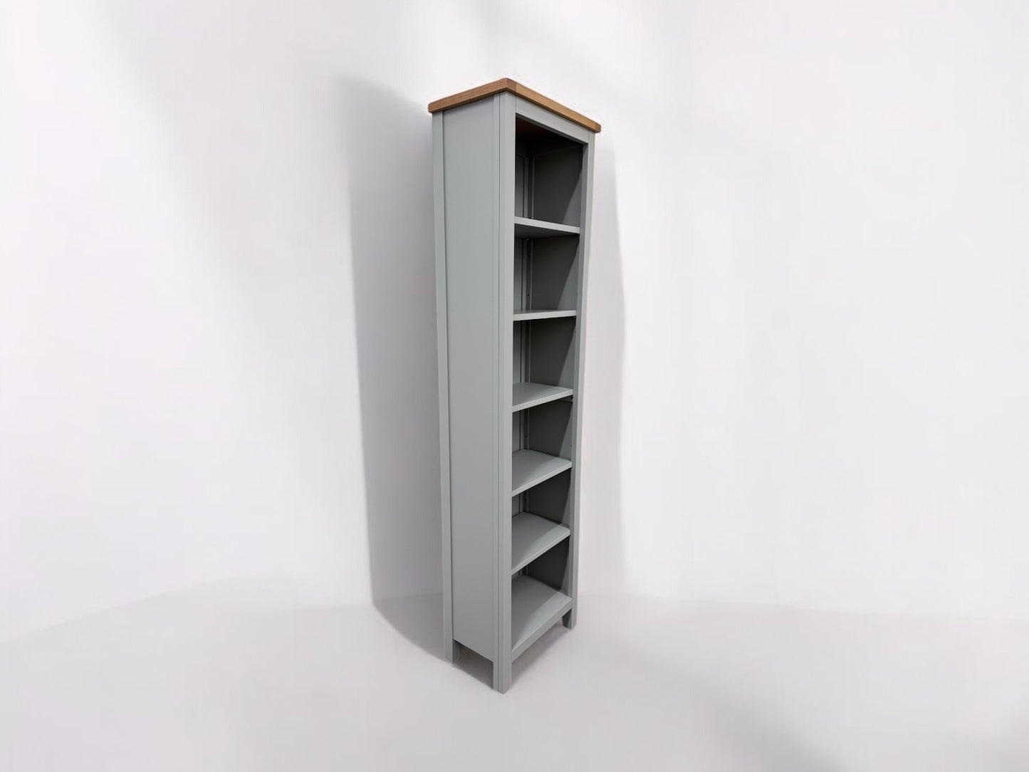 Cotswold Company Solid Wooden Frame & Grey Painted Slim Bookcase