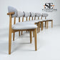 Set of 6 Cloud Grey Fabric Dining Chairs with Oak Legs, From Oak Furnitureland RRP £260 Each