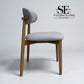 Set of 6 Cloud Grey Fabric Dining Chairs with Oak Legs, From Oak Furnitureland RRP £260 Each
