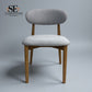 Set of 6 Cloud Grey Fabric Dining Chairs with Oak Legs, From Oak Furnitureland RRP £260 Each