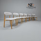 Set of 6 Cloud Grey Fabric Dining Chairs with Oak Legs, From Oak Furnitureland RRP £260 Each