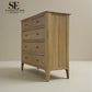 Light Natural Solid Oak 5 Drawer Chest, Newton Range From Oak Furnitureland RRP £599