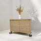 Oak Furnitureland Solid Washed Oak Small Sideboard with Brass Coloured Accent RRP £649