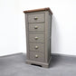 Oak Furnitureland Natural Oak & Grey Painted Tallboy St Ives Range RRP £429