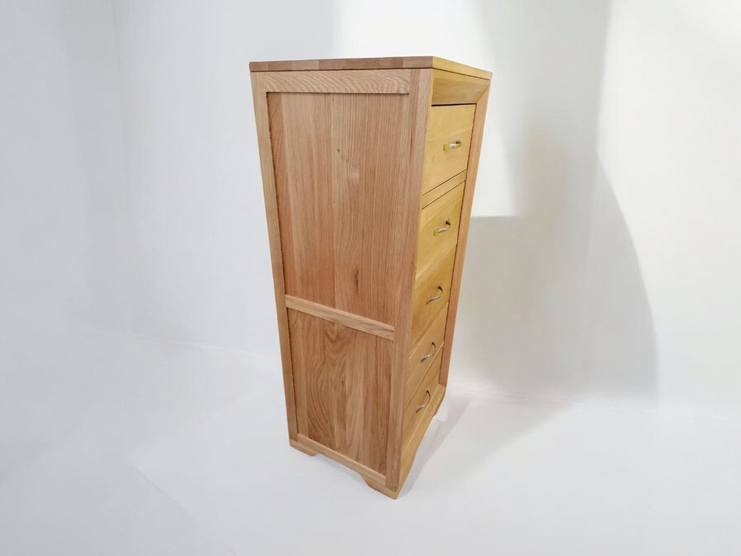 Oak Furnitureland Natural Solid Oak Tallboy Bevel Range RRP £429