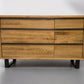 Oak Furnitureland Natural Solid Oak & Metal 6 Drawer Chest, MAINE Range RRP £699