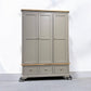 Solid Oak & Grey Painted Triple Wardrobe w/Curved Edges & Corners RRP £1449