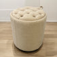 Ashley Buttoned Stool - Stone Linen