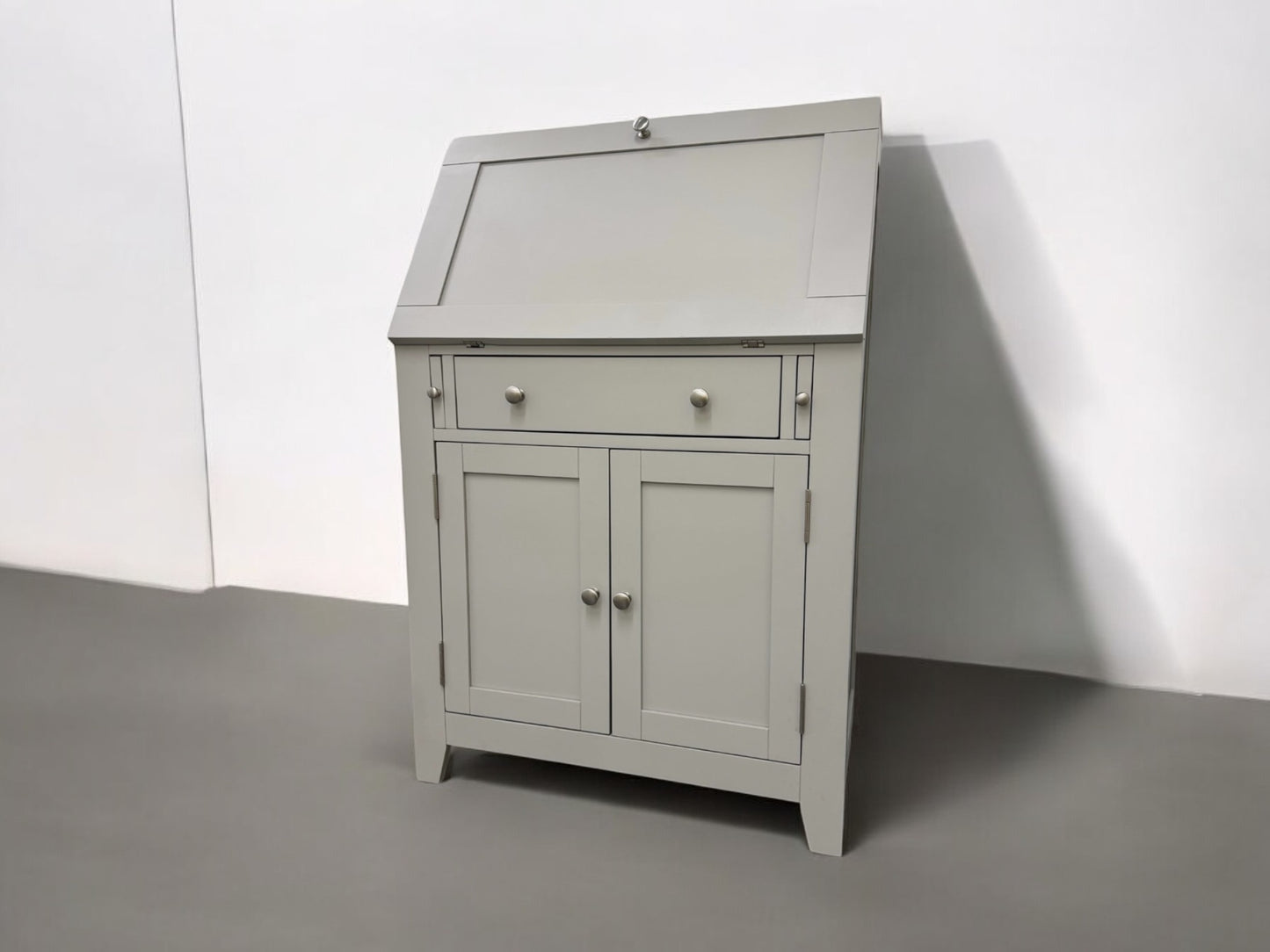 Cotswold Company WhiteWash Oak Top & Grey Painted Writing Bereau RRP £799