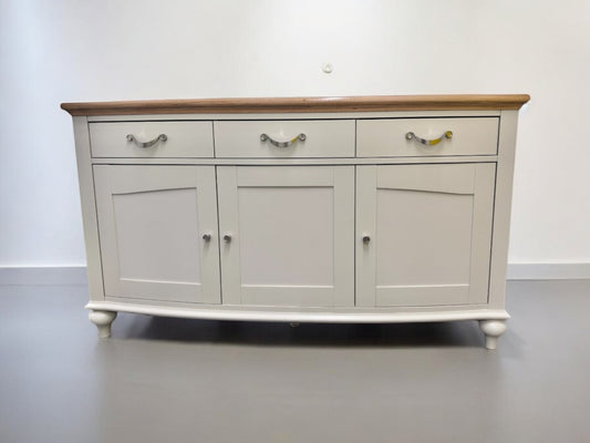 Bentleys Pale Oak Top & Painted Bow Fronted Sideboard RRP £1199