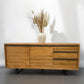 Oak Furnitureland Natural Solid Oak & Metal Legs Extra Large Sideboard Maine Range RRP £749