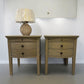 Solid Smoked Oak 2 Drawer Bow Fronted Bedside Tables With Pull-out Tray RRP £598