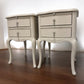 John Lewis Birch Wood Shabby Chic Bedside Tables with Pull-out Tray Rose Mist RRP £349 Each