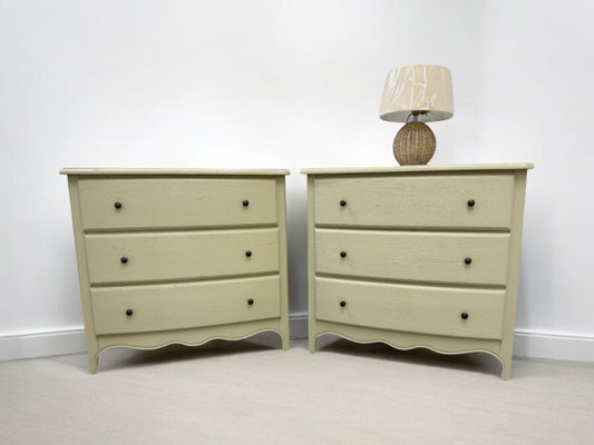 Cotswold Company Solid Oak French Grey Painted Chests Of Drawers Camille Range RRP £699 Each