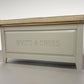 White Washed Oak Top & Grey Painted Shoe Storage & Bench with Cushion RRP £425