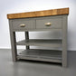 Solid Wood Top Butchers Block Kitchen Island Storm Grey RRP £799