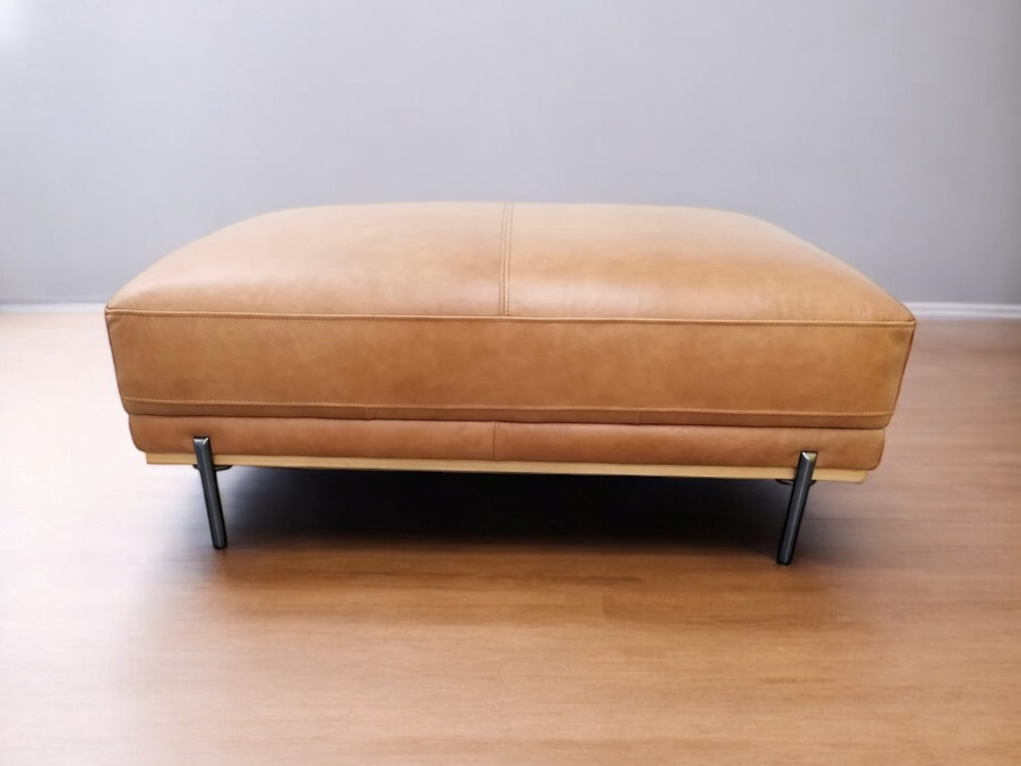 Oak Furnitureland Modish Vintage Tan Leather Footstool £599