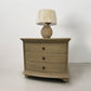 Smoked Oak 3 Drawer Wide Bow Fronted Bedside Table RRP £399